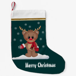 Meia De Natal Pequena Cartoon Natal Reindeer Holiday