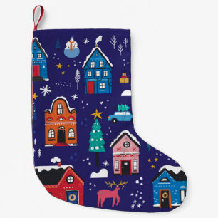 Meia De Natal Pequena Casas de Natal bonitas ilustrações de vinhetas ach