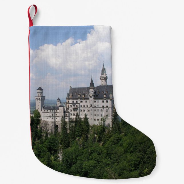 Meia De Natal Pequena Castelo de Neuschwanstein (Frente)
