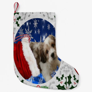 Meia De Natal Pequena Cavachon Stocking, Cachorro de Natal