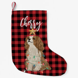 Meia De Natal Pequena Cavalier King Charles Spaniel — Estoque de Natal