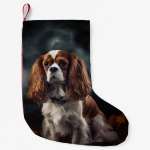 Meia De Natal Pequena Cavalier King Charles Spaniel Halloween Assustador