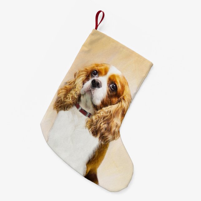 Meia De Natal Pequena Cavalier King Charles Spaniel Original (Frente (Pendurada))