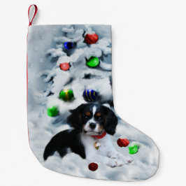 Meia De Natal Pequena Cavalier King Charles Spaniel Puppy Natal