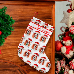 Meia De Natal Pequena Cavalier King Charles Spaniel Raça de Cão Natal