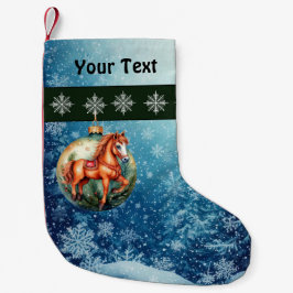 Meia De Natal Pequena Cavalo e ornamento de Cuada