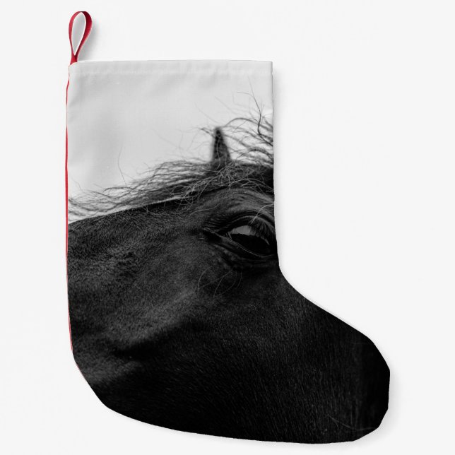 MEIA DE NATAL PEQUENA CAVALO PRETO (Frente)