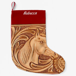 Meia De Natal Pequena cavalo rústico do equestrian do couro do país