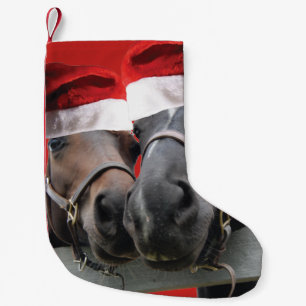Meia De Natal Pequena Cavalos de Natal
