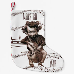 Meia De Natal Pequena Cello Chops   Vintage Musical   Monograma
