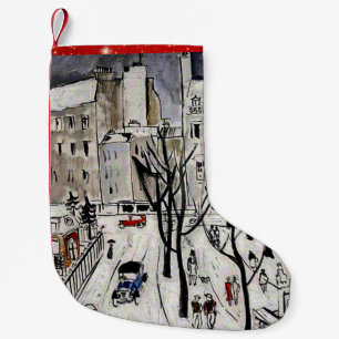 Meia De Natal Pequena Cena de Neve de Paris, 1926