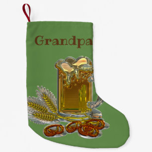 Meia De Natal Pequena Cerveja e Pretzels Personalizados