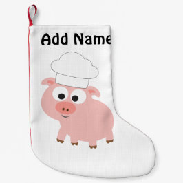 Meia De Natal Pequena Chef de Suíno