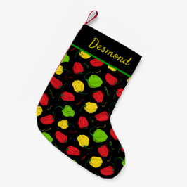 Meia De Natal Pequena Chef jamaicano Caribe Scotch Bonnet Chilis