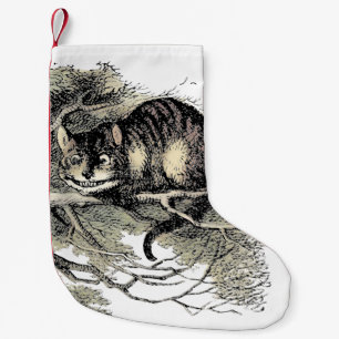 Meia De Natal Pequena Cheshire Cat Alice Wonderland Classic