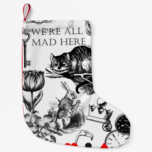 Meia De Natal Pequena Cheshire Cat Classic Alice em Maravilderland (Frente)