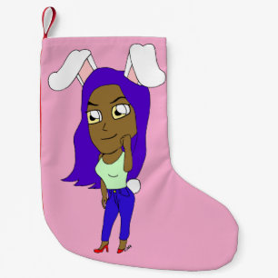 Meia De Natal Pequena Chibi Bunnygirl