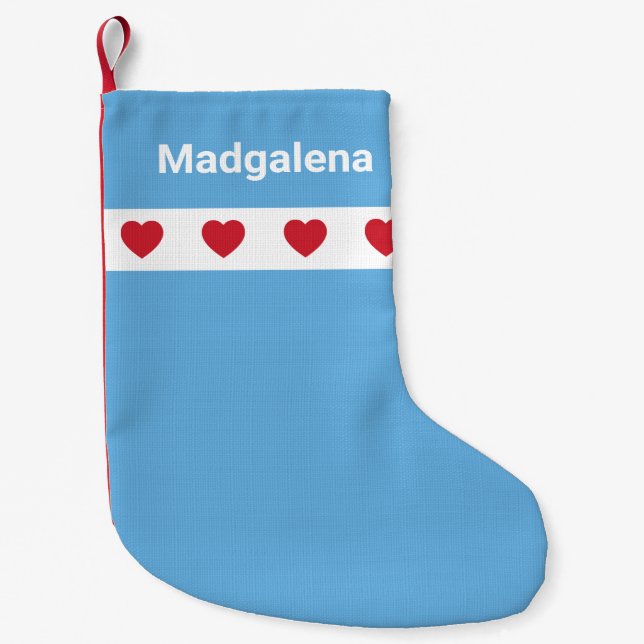 Meia De Natal Pequena Chicago Love | Estoque de Natal (Frente)