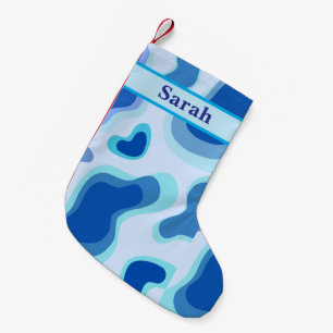 Meia De Natal Pequena Chistmas de Feliz de Cor Azul Cuta do Nome Persona
