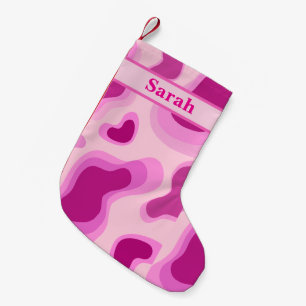 Meia De Natal Pequena Chistmas de Feliz de Cor Cor Rosa Cuta do Nome Per