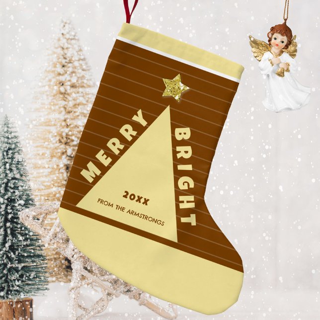 Meia De Natal Pequena Chocolate Minimalist Christmas Tree Stocking (Chocolate Minimalist Christmas Tree Stocking ©Susanne Sachers - Sunny Mind 🌞)