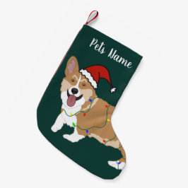 Meia De Natal Pequena Christmas Corgi