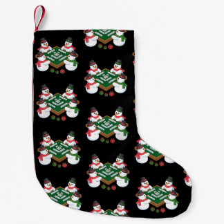 Meia De Natal Pequena Christmas Snowman Mahjong Game Table Xmas Holiday