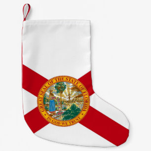 Meia De Natal Pequena Christmas Stockings with Flag of Florida, EUA