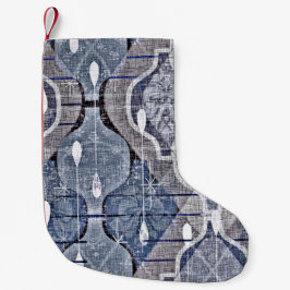 Meia De Natal Pequena Cinza Azul de Ogee Moderna Farmhouse Meio século