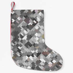 Meia De Natal Pequena Cinzas de mosaico abstrato brilhante sem costura p