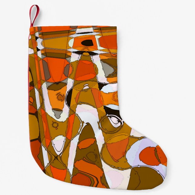 Meia De Natal Pequena Círculos brilhantes do outono: padrão abstrato. (Frente)