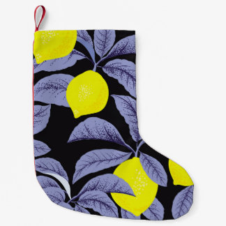 Meia De Natal Pequena Citros limões, design de colheita botânica.