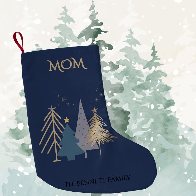 Meia De Natal Pequena Classic Luxury Faux Gold Christmas Tree Named (Criador carregado)