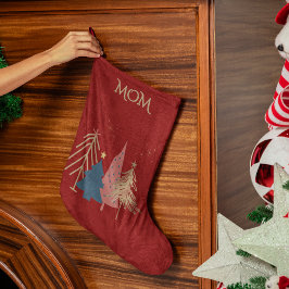 Meia De Natal Pequena Classic Luxury Faux Gold Christmas Tree Named