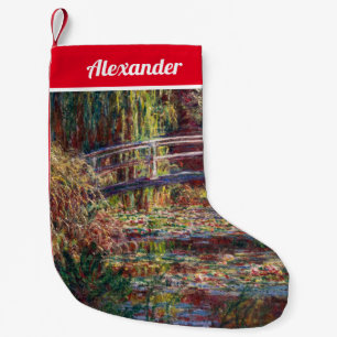 Meia De Natal Pequena Claude Monet - Lago de Nenúfares, Harmonia Rosa