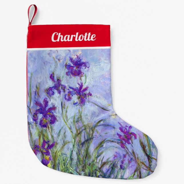 Meia De Natal Pequena Claude Monet - Lilac Irises / Iris Mauves (Frente)