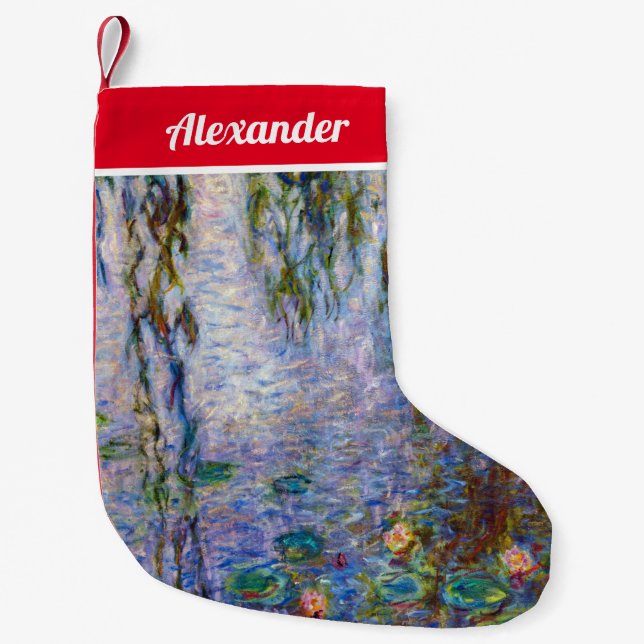 Meia De Natal Pequena Claude Monet - Lírios Hídricos (Frente)