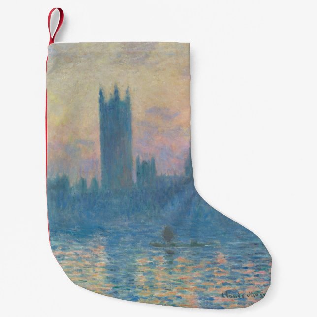 Meia De Natal Pequena Claude Monet Parlamento Europeu Sunset (Frente)