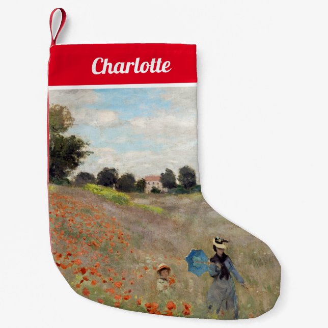 Meia De Natal Pequena Claude Monet - Poppy Field (Frente)