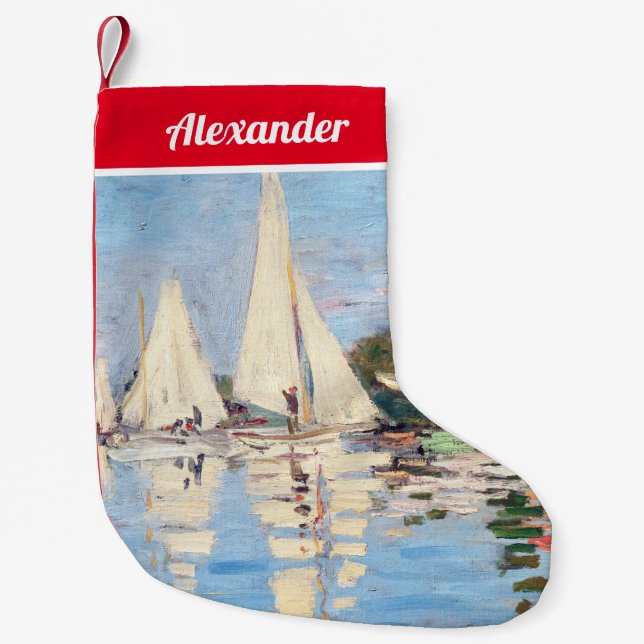 Meia De Natal Pequena Claude Monet - Regattas em Argenteuil (Frente)