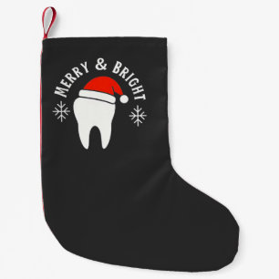 Meia De Natal Pequena Clínica Odontológica Alegre e Brilhante Natal