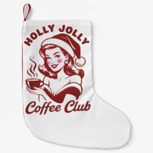 Meia De Natal Pequena Clube de Café Alegre e Divertido Crismas Sarcástic