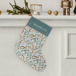 Meia De Natal Pequena Coastal Oyster Personalized