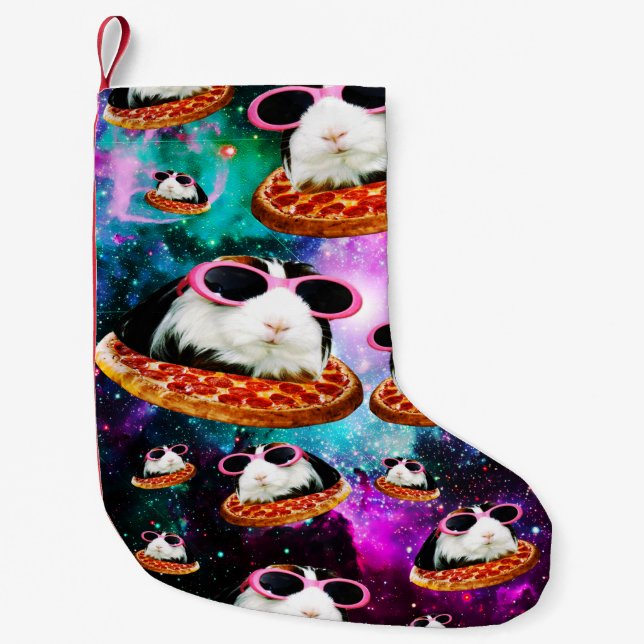 Meia De Natal Pequena Cobaia engraçada do espaço (Frente)