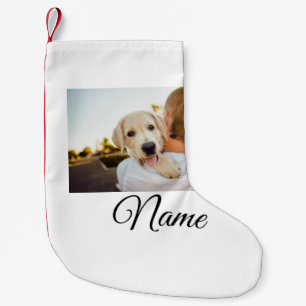 Meia De Natal Pequena Cobertor personalizado com foto de animal colorido