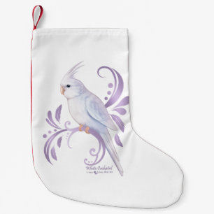 Meia De Natal Pequena Cockatiel branco
