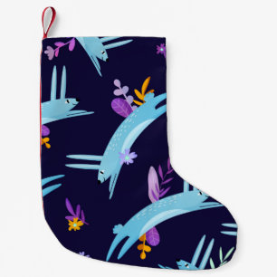 Meia De Natal Pequena Coelho com um padrão perfeito no estilo de desenh