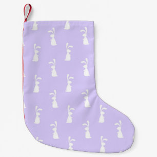 Meia De Natal Pequena Coelho de Padrão de Cor Pastel Fundo Azul Pet