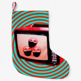 Meia De Natal Pequena Colagem de arte contemporânea. Tv news Vírus Coron