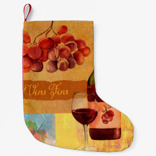 Meia De Natal Pequena Colagem de vinhos com estilo Vintage com um desenh